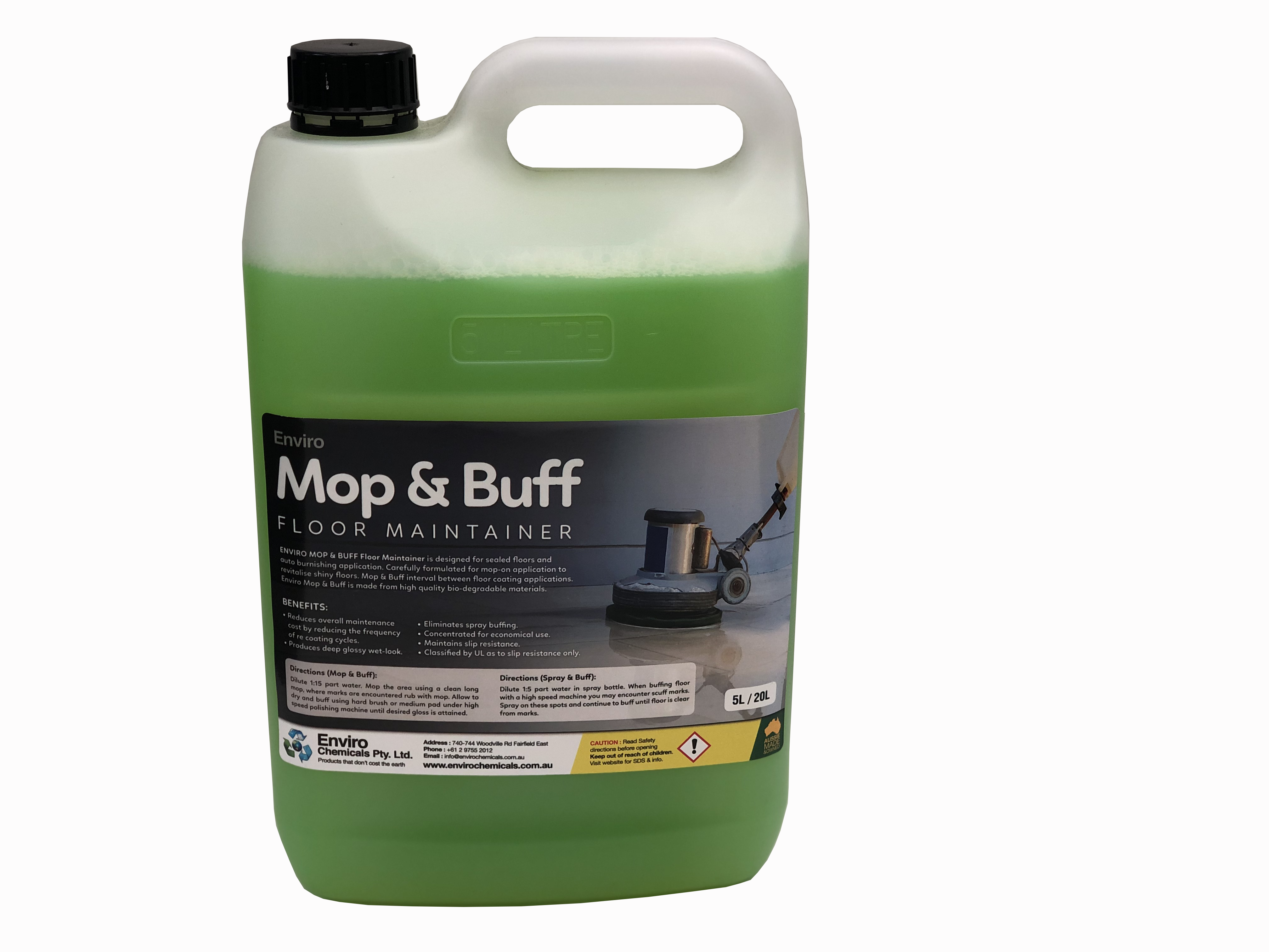 Mop Buff Sealed And Shiny Floor Cleaner Maintainer Enviro